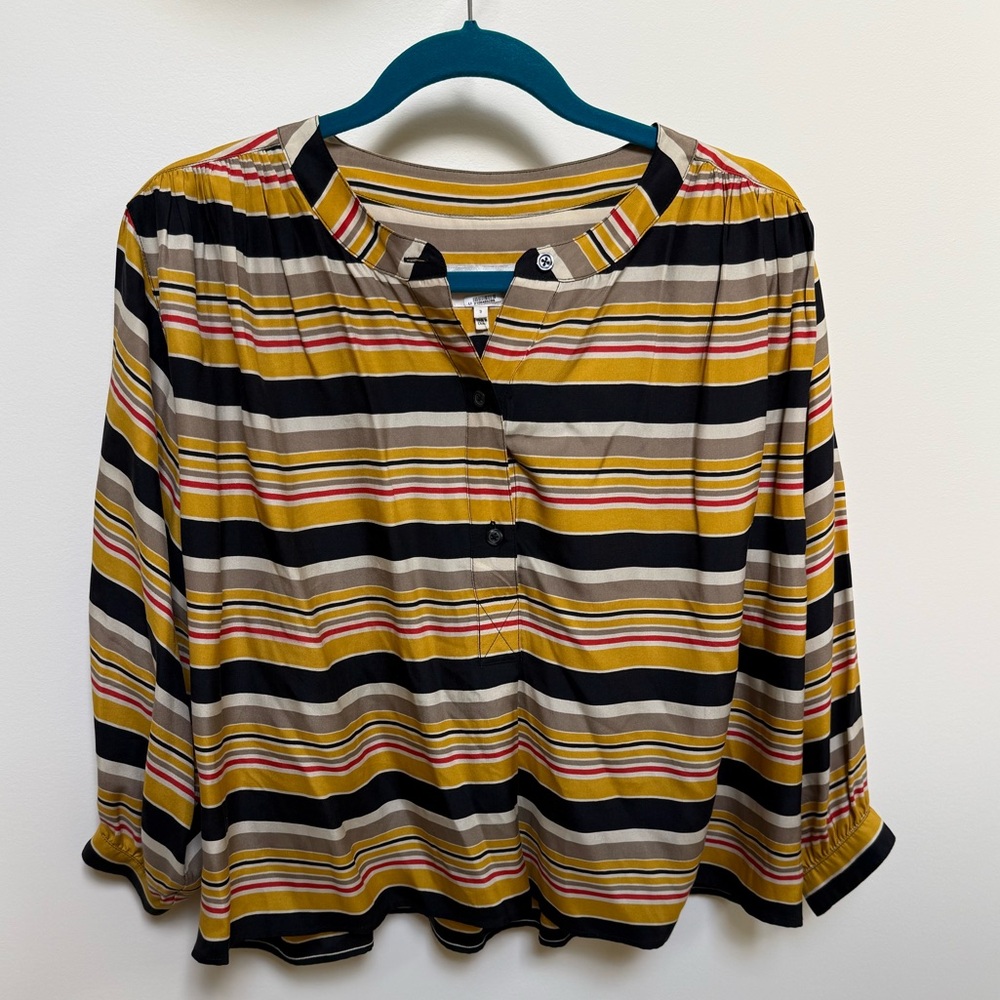 THE GREAT. Multicolor Striped Blouse
